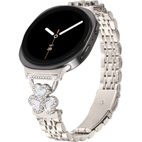 INF združljiv s samsung watch 8/8 classic jermen iz nerjavečega jekla s srčasto deteljico in sedmimi kroglicami, (5000078779) Cene