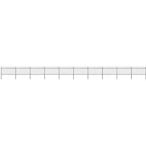  Vrtna ograja s koničastimi vrhovi jeklo 17x1 m črna, (20982194) Slike
