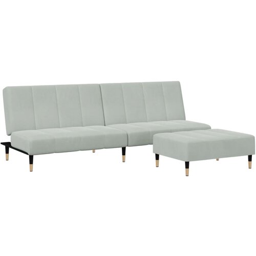 Maison Chic kavč - Sofa - Kanape dvosed z ležiščem in stolčkom za noge svetlo siv žamet, (21727611) Cene