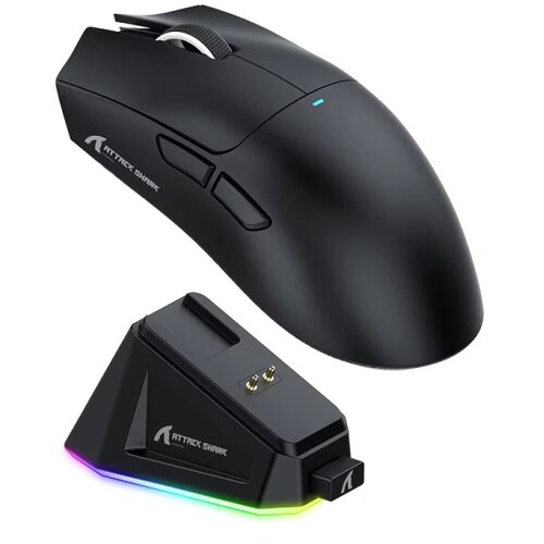 Attack Shark bežični gaming mi&amp;scaron; X11 PAW3311/22000 dpi/trimode/black + charging dock Slike