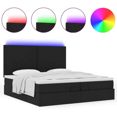 VidaXL Otomanski okvir kreveta s madracima crni 200x200cm od tkanine Slike