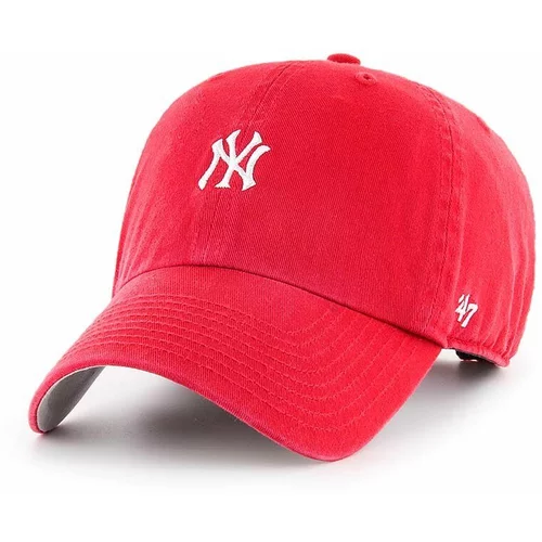 47 Brand Pamučna kapa sa šiltom MLB New York Yankees boja: crvena, s aplikacijom, B-BSRNR17GWS-RDA