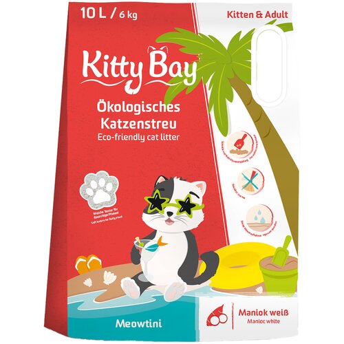  KittyBay Meowtini ekolo&amp;scaron;ki pijesak za mačke, bijela manioka - 10 l (6 kg) Slike
