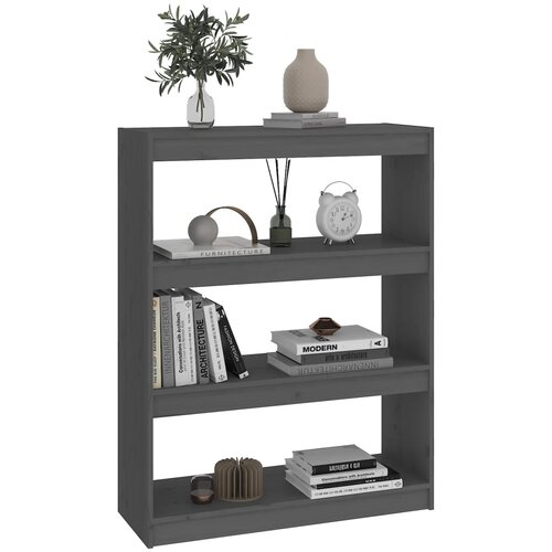  za knjige / sobna pregrada sivi 80x30x103,5 cm borovina Slike