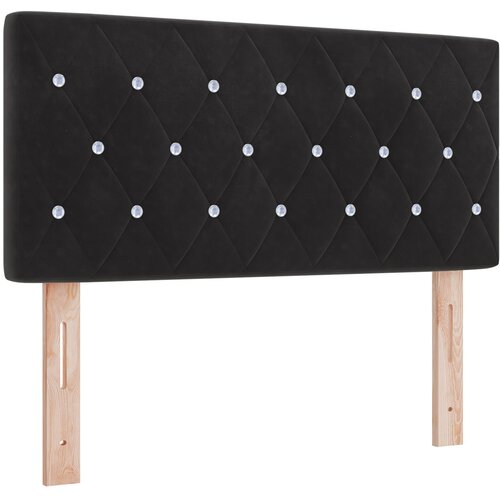 VidaXL Vzglavje s kristalnimi gumbi, črno, 100 cm, žametsko Slike