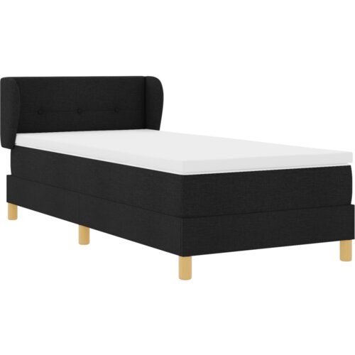  Crni Box Spring Krevet s Madracem - 80x200 cm Tkanina Slike