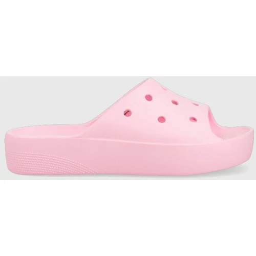 Crocs Natikače Classic Platform Slide za žene, boja: ružičasta, s platformom, 208180
