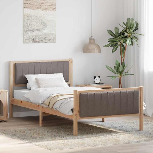  Okvir kreveta Smeđa i taupe 100 x 200 cm Masivna borovina Cijene