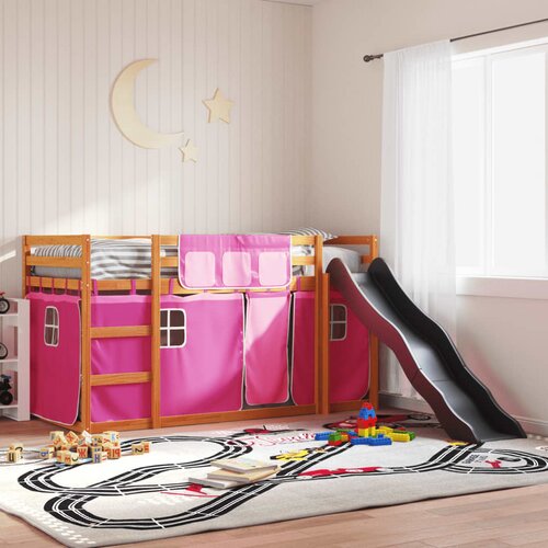 The Living Store Pograd s toboganom in zavesami roza 90x190 cm - Pograd, (21625282) Cene