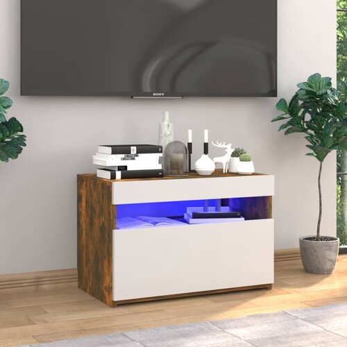 VidaXL tv ormarić s led svjetlima boja dimljenog hrasta 60x35x40 cm Slike