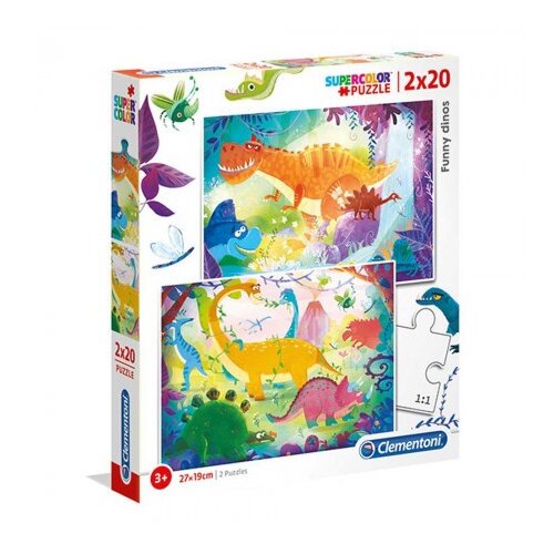 Clementoni puzzle 2X20 funny dinos Cene