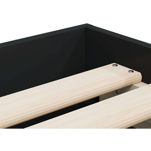 VidaXL okvir za krevet s ladicama crni 100x200 cm konstruirano drvo Slike