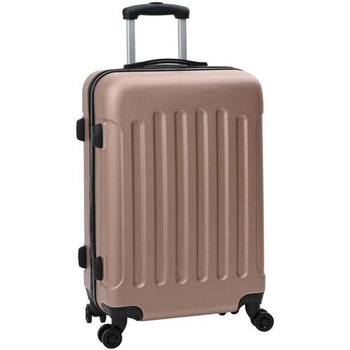 VidaXL Nabor kovčkov 3 kosa Trda lupina Roza zlato 20&amp;rdquo; 24&amp;rdquo; 28&amp;rdquo; ABS Slike