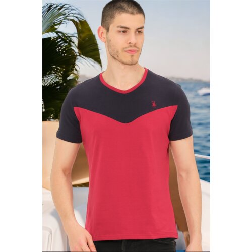 Dewberry T8591 MENS T-SHIRT-PLAIN BURGUNDY Slike