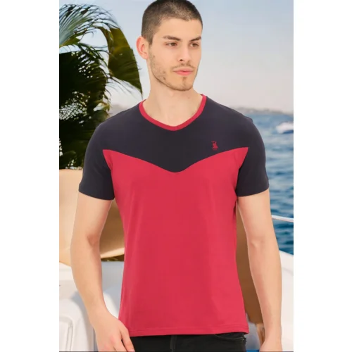 Dewberry T8591 MENS T-SHIRT-PLAIN BURGUNDY