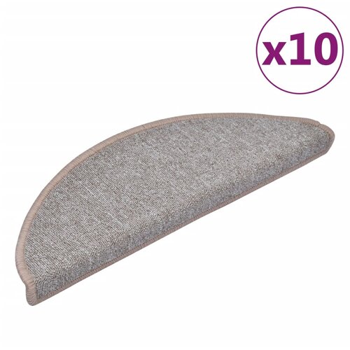  Prostirke za stepenice 10 kom 65x24x4 cm svijetlosmeđe poluokrugle velike Slike