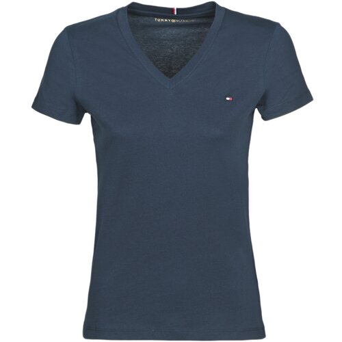 Tommy Hilfiger Majice s kratkimi rokavi HERITAGE V-NECK TEE Modra Slike