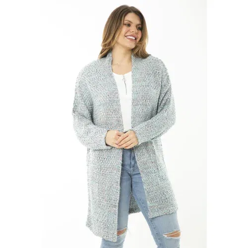 Şans Women's Plus Size Colorful Knitwear Thick Cardigan