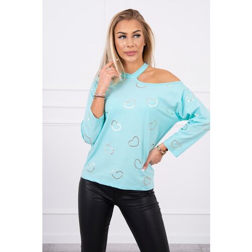Kesi Blouse with heart mint print Slike