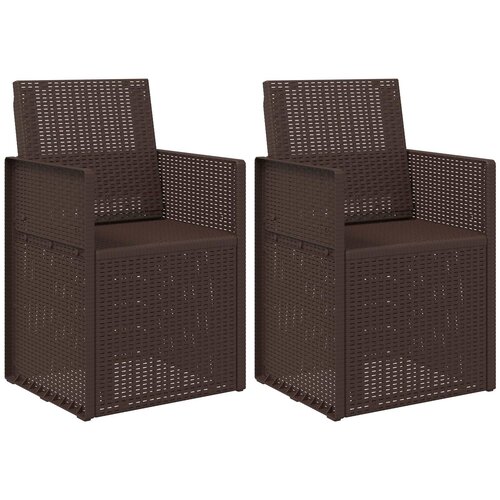  Vrtni jedilni stoli 2 pcs Rjava PP, (5000285805) Cene