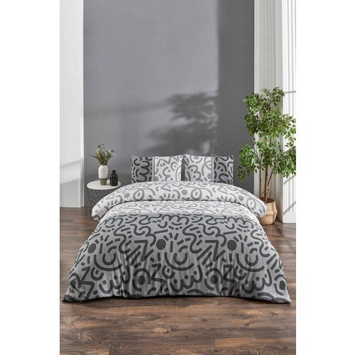Hanah home komplet posteljine Doodle, 160x220cm, Siva Slike