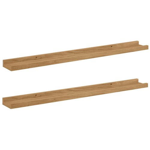  Polica na zidu 2 pcs Smeđa 80 x 9 x 3 cm Konstruirano drvo Slike