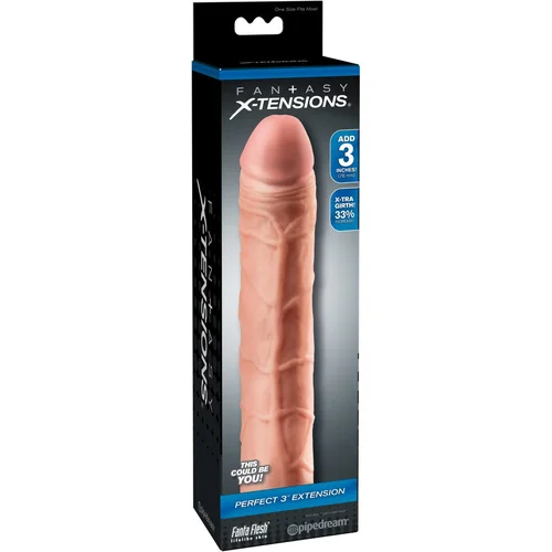 Pipedream X-TENSION Perfect 3 - realistična nožnica za penis (22,8 cm) - naravna