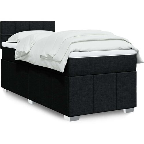 VidaXL Box spring krevet s madracem crni 80 x 200 cm od tkanine Slike