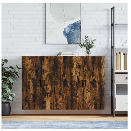 vidaXL Stenska omarica 2 kosa dimljen hrast 69,5x34x90 cm Cene