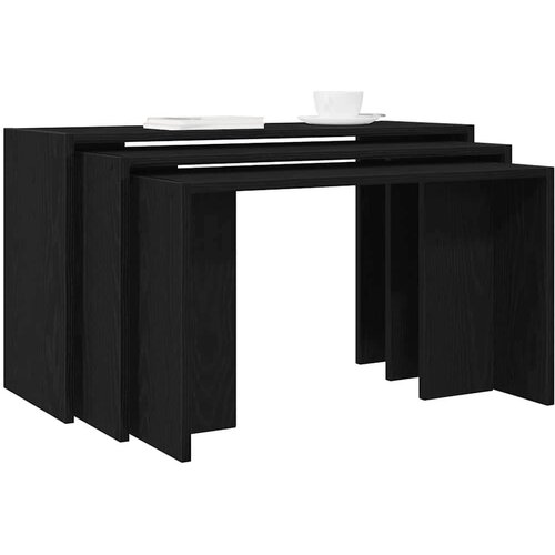 vidaXL Komplet mizic 3-delni črn inženirski les Cene