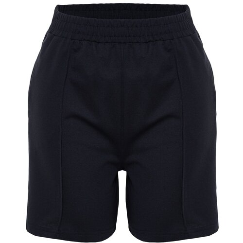 Trendyol Curve Plus Size Shorts & Bermuda - Navy blue - High Waist Slike