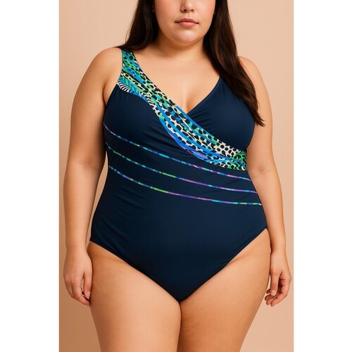 Fenzy Plus Size Kopalke S Potiskom, Modre Slike