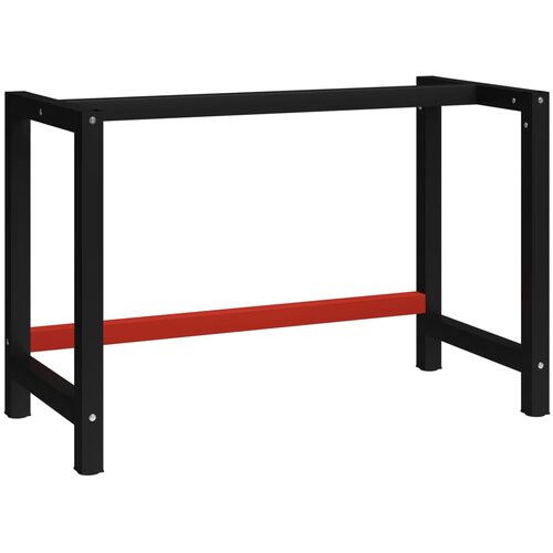 vidaXL Kovinski okvir za delovno mizo 120x57x79 cm črn in rdeč Cene