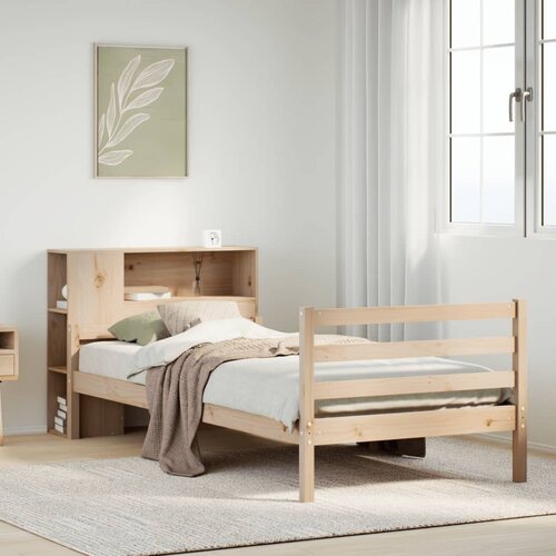 vidaXL Krevet s regalom za knjige bez madraca 90x200 cm od borovine Cene