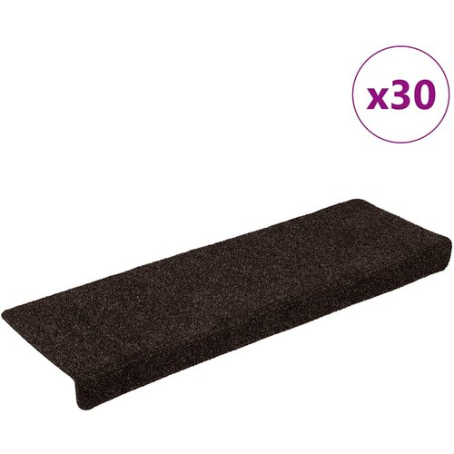 VidaXL Samoljepljivi otirači za stepenice 30 kom smeđe 65x21x4 cm Slike