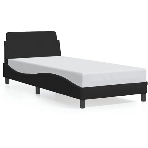 Maison Chic Posteljni okvir - Enojna postelja - Postelja za odrasle z vzglavjem brez vzmetnice črn 80x200 cm blago, (21696636) Slike