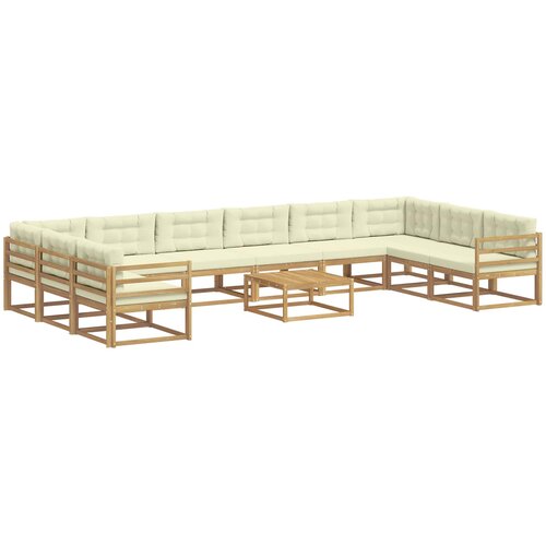  Set vanjskih sofa 11 kom. Bijela i krem Slike