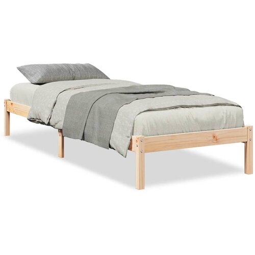 Maison Chic Daljši Posteljni okvir - Enojna postelja - Postelja za odrasle brez vzmetnice 90x210 cm trdna borovina, (21697400) Cene