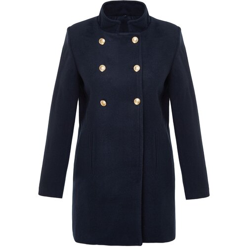 Trendyol Navy Blue Button Detailed Regular Midi Coat Slike