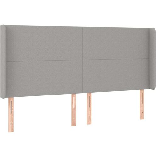  Uzglavlje svjetlosivo 203 x 16 x 118/128 cm od tkanine Slike