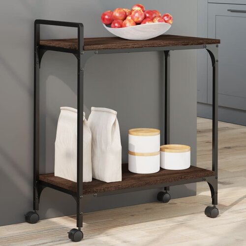 vidaXL Kuhinjska kolica boja hrasta 60 5x31x72 5 cm konstruirano drvo Cijene