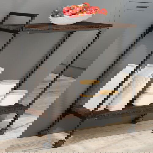 VidaXL Kuhinjska kolica boja hrasta 60 5x31x72 5 cm konstruirano drvo Slike