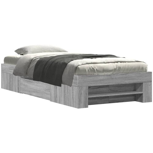 Maison Chic Posteljni okvir - Enojna postelja - Postelja za odrasle siva sonoma 75x190 cm inženirski les-J15273, (21761860) Slike