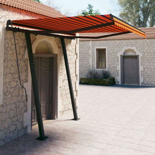  Ročna zložljiva tenda z LED lučkami 3x2,5 m oranžna in rjava, (20609392) Cene