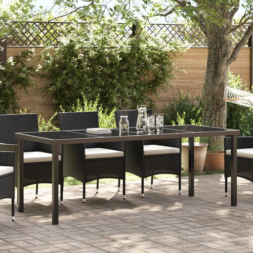 VidaXL Vrtni stol Crn 200x80x73 cm Staklo otporno na udarce Slike
