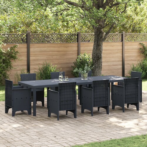 vidaXL Vrtna miza Antracit 300x100x73 cm Poli Ratan, Vrtna miza Antracit 150x100x73 cm Poli Ratan Cene