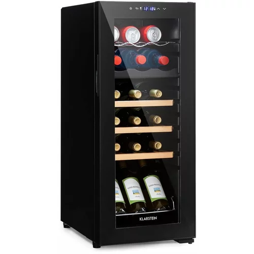 Klarstein Bovella 18 Duo+, dvo-conski hladilnik za vino, 50 l, 18 stekl., steklena vrata