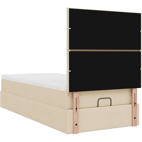 VidaXL otomanski okvir kreveta s madraca krem 90x190cm od tkanine Slike