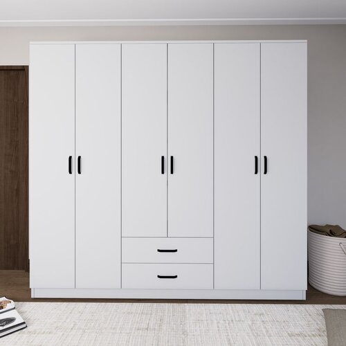 Hanah home yaman 1600-63 matte white wardrobe Slike