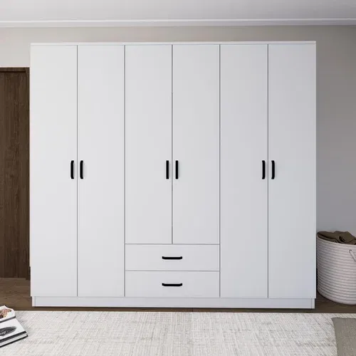 Hanah home yaman 1600-63 matte white wardrobe